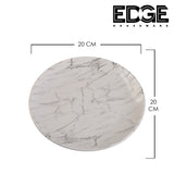 Round Fashion Marble Design Plates Set of 4, 20x20cm Dinner Plates Marble